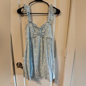 Altar'd State Light Blue and White Floral Smocked Top